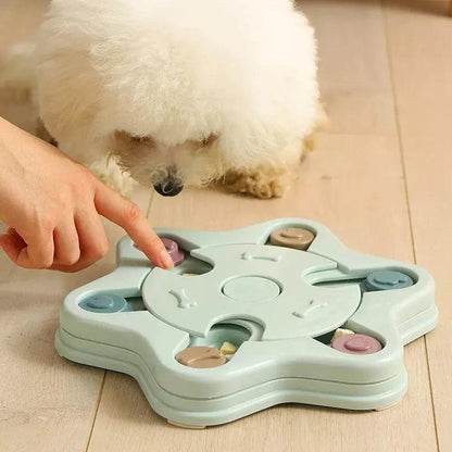 Doggy Educational Toy Food Dropping Ball Food Hiding Toy Cat Dog Relieve Depression Handy Gadget Play by Yourself Training Intelligence Slow Food Plate - Pampered Pets