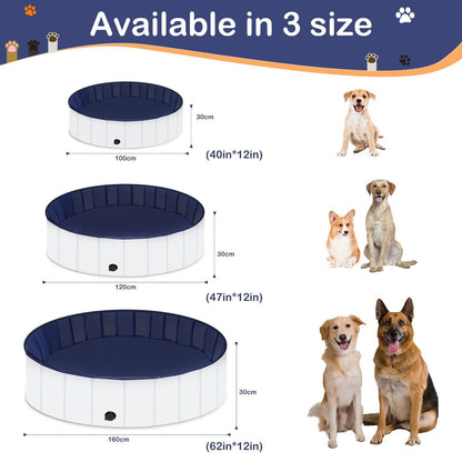 Foldable Dog Pool, Portable Hard Plastic Pet Pool For Dogs And Cats, Sturdy And Durable Pet Wading Pool For Indoor And Outdoor - Pampered Pets