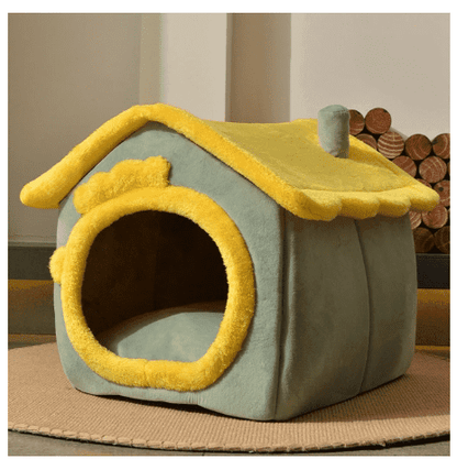 Foldable Dog House Pet Cat Bed Winter Dog Villa Sleep Kennel Removable Nest Warm Enclosed Cave Sofa Pets Supplies - Pampered Pets