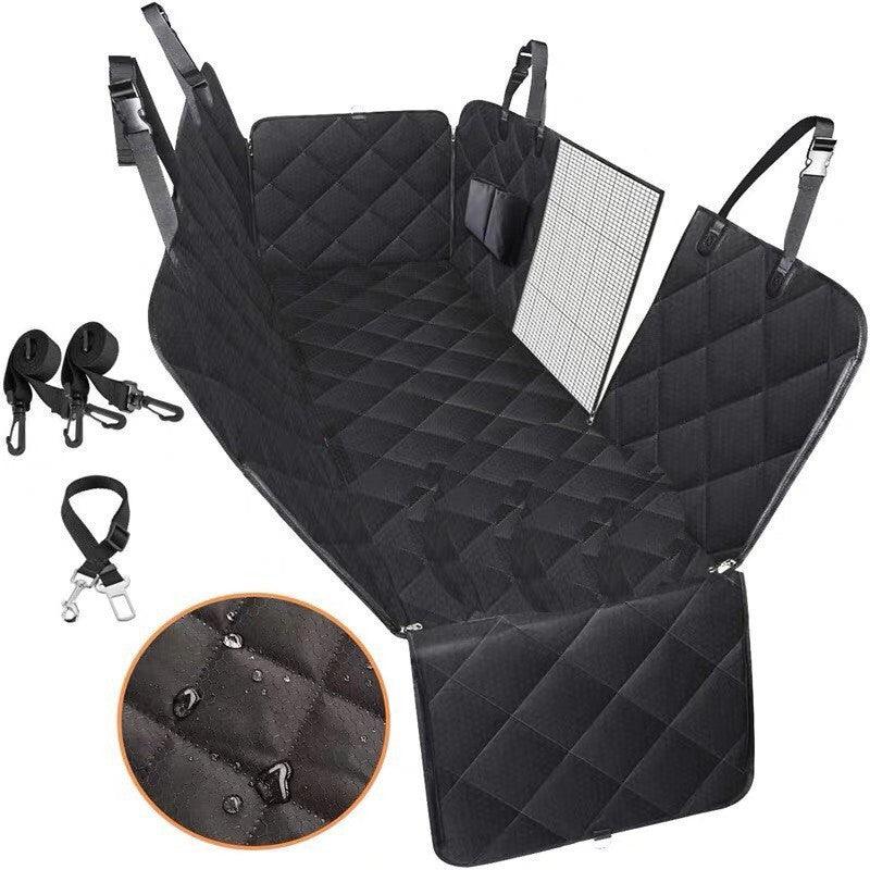 Dog Car Seat Cover View Mesh Pet Carrier Hammock Safety Protector Car Rear Back Seat Mat With Zipper And Pocket For Travel - Pampered Pets