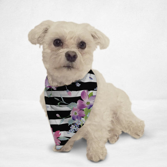 Spring Flowers & Stripes Cat & Dog Bandana - Pampered Pets