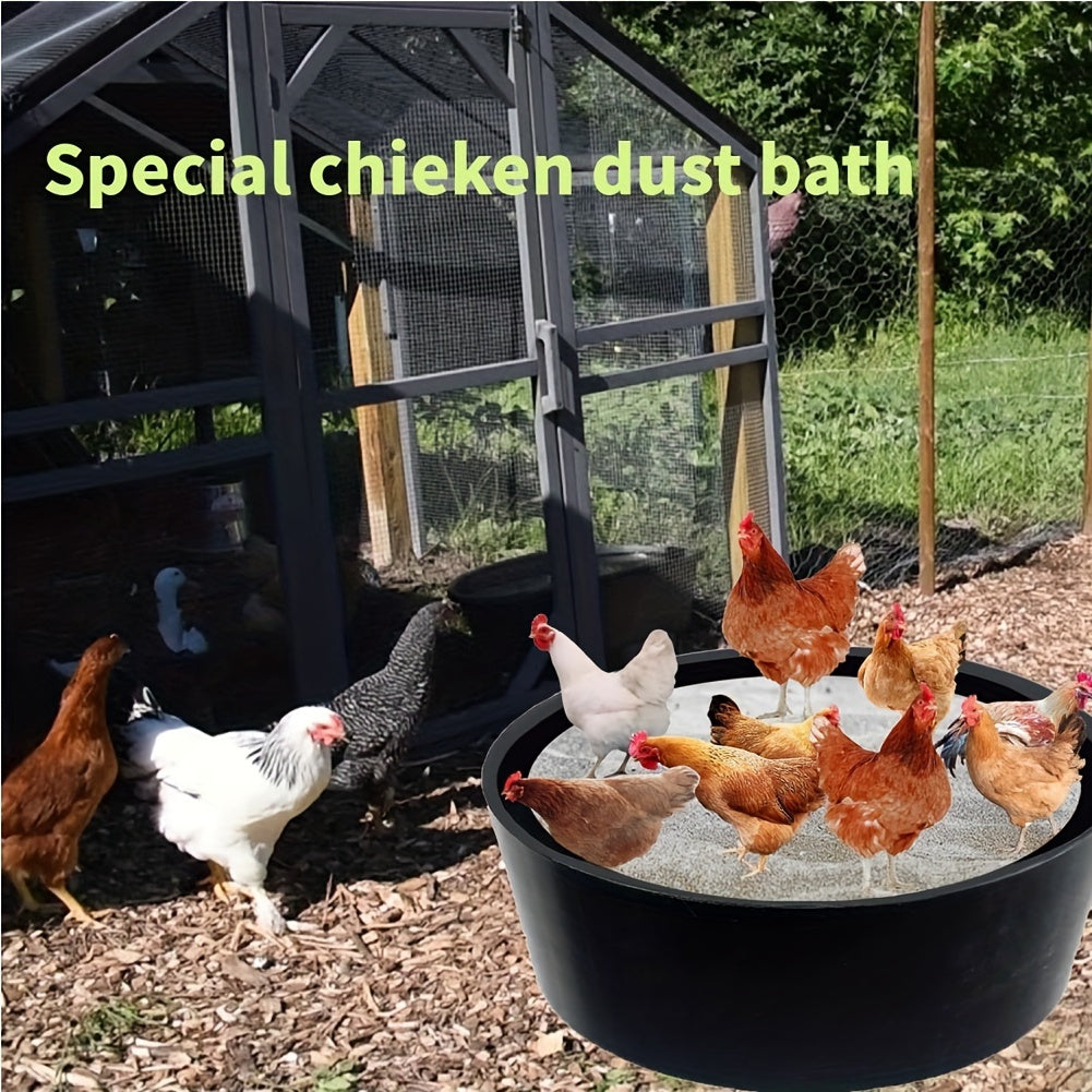 Sustainable Chicken Dust Bath Tub - Bottomless, Large Capacity, Easy Install Coop Accessory for Healthy Feathers & Clean Yards - Pampered Pets