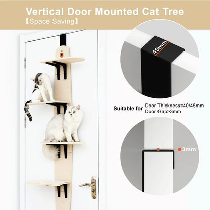 Mewoofun 4-Levels Versatile Cat Climber Shelves Door Mounted Vertical Cat Tree - Pampered Pets