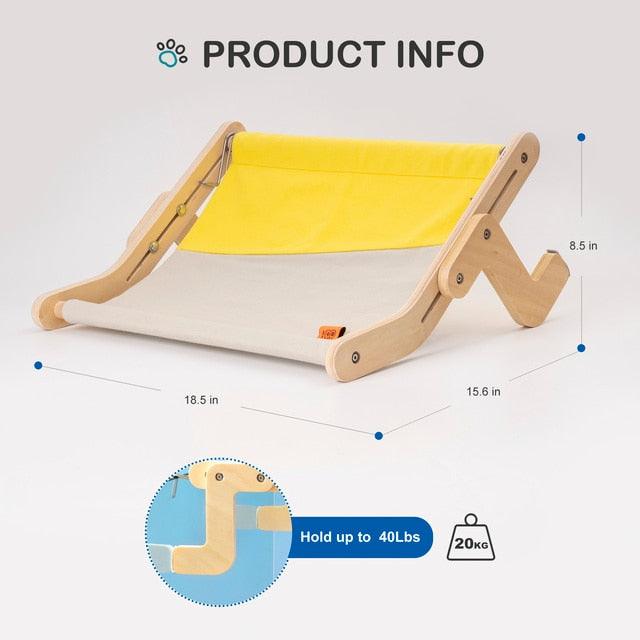 Mewoofun Sturdy Cat Window Perch Wooden Assembly Hanging Bed Cotton Canvas Easy Washable Multi-Ply Plywood Hot Selling Hammock - Pampered Pets