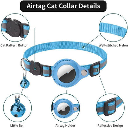 Pet Collar With Bell Airtag Reflective Collar - Pampered Pets