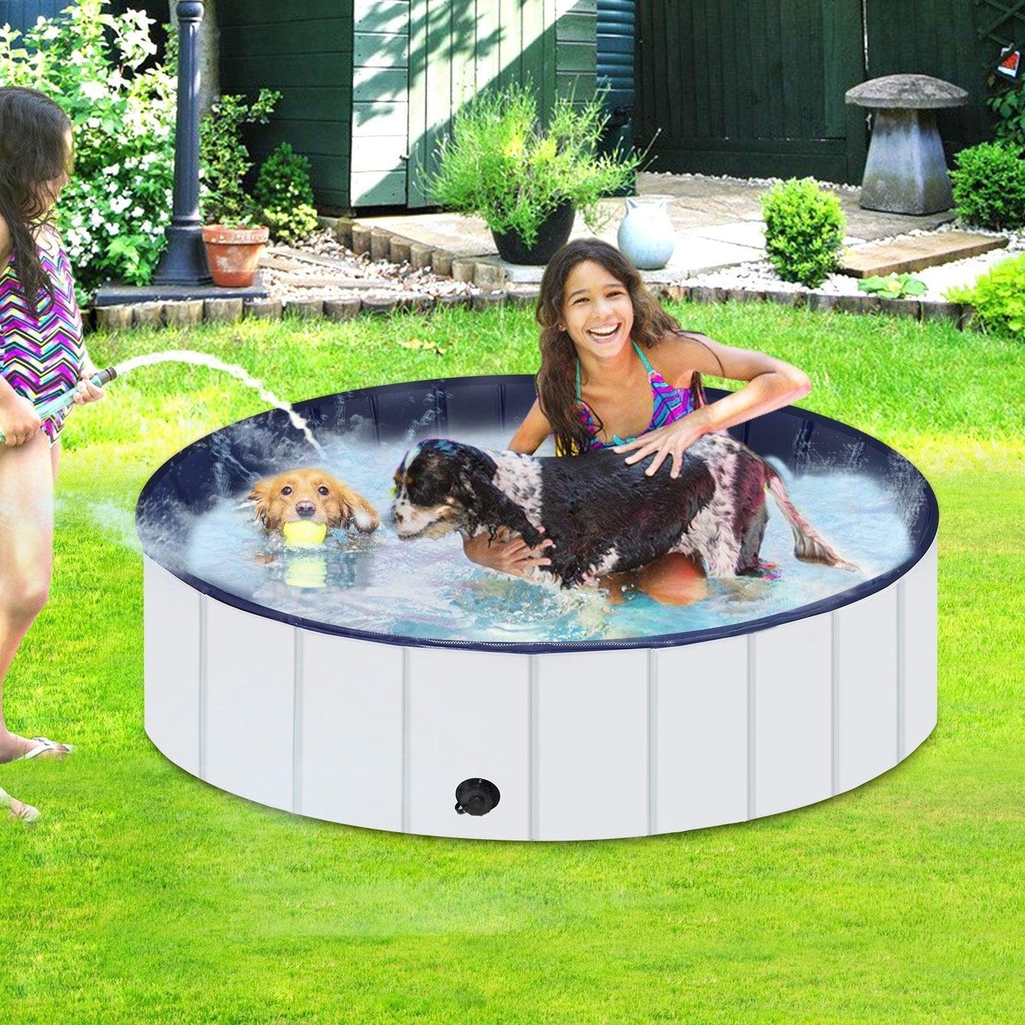 Foldable Dog Pool, Portable Hard Plastic Pet Pool For Dogs And Cats, Sturdy And Durable Pet Wading Pool For Indoor And Outdoor - Pampered Pets