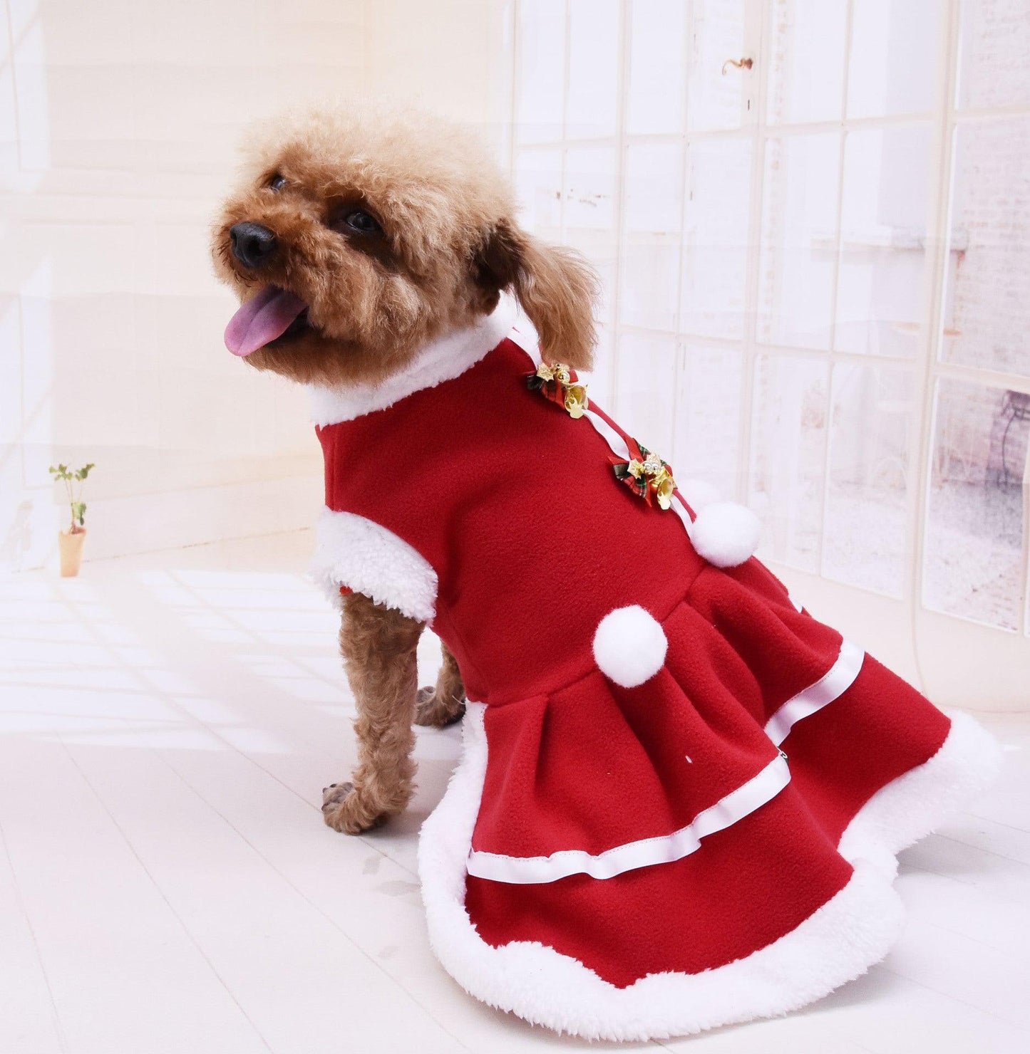 Fashion Pet Clothes Christmas Skirt Christmas Fleece Thickening - Pampered Pets