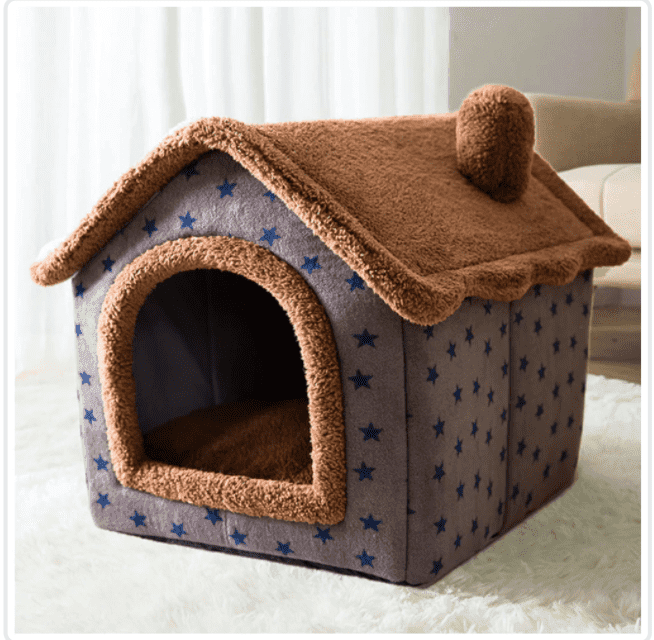 Foldable Dog House Pet Cat Bed Winter Dog Villa Sleep Kennel Removable Nest Warm Enclosed Cave Sofa Pets Supplies - Pampered Pets