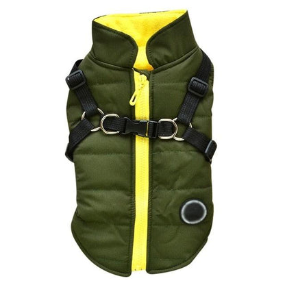 Waterproof Pet Coat With Harness - Pampered Pets