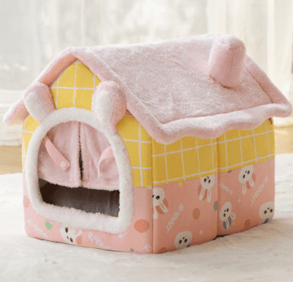 Foldable Dog House Pet Cat Bed Winter Dog Villa Sleep Kennel Removable Nest Warm Enclosed Cave Sofa Pets Supplies - Pampered Pets