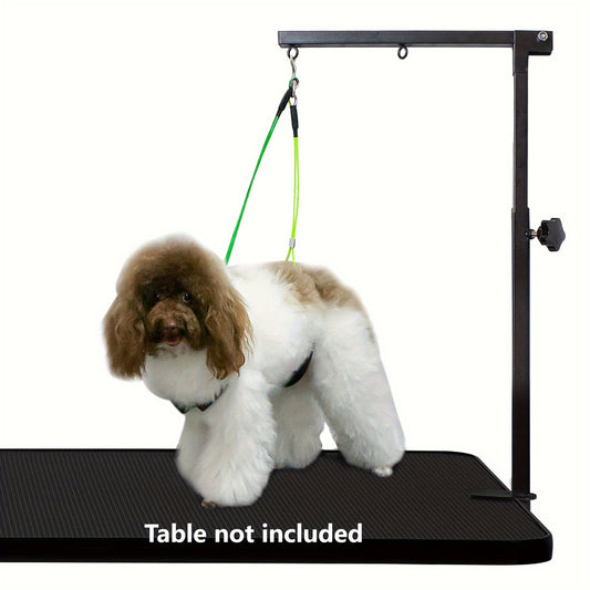 Adjustable Dog Grooming Arm With Clamp, Dog Grooming Tool Loop Noose & No Sit Haunch Holder For Medium & Small Pets, Height Adjustment Arm For Grooming Tables - Pampered Pets