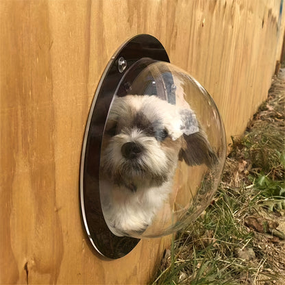 Acrylic Pet Viewing Window - Transparent Dome Fence For Dogs & Cats, Space-Saving Door Design