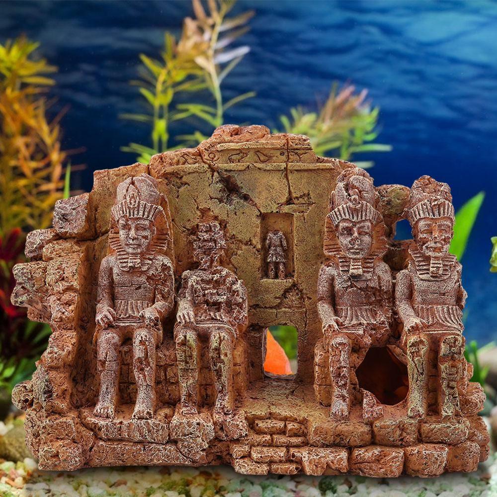 Fish Tank Decoration Reptile Landscaping Aquatic Plants Lost Temple - Pampered Pets