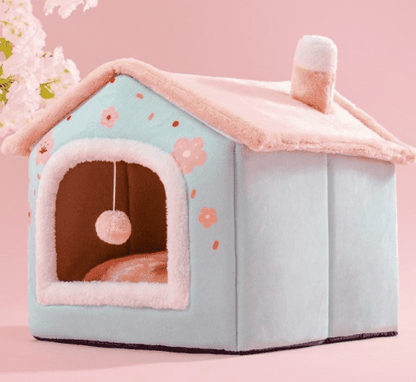 Foldable Dog House Pet Cat Bed Winter Dog Villa Sleep Kennel Removable Nest Warm Enclosed Cave Sofa Pets Supplies - Pampered Pets