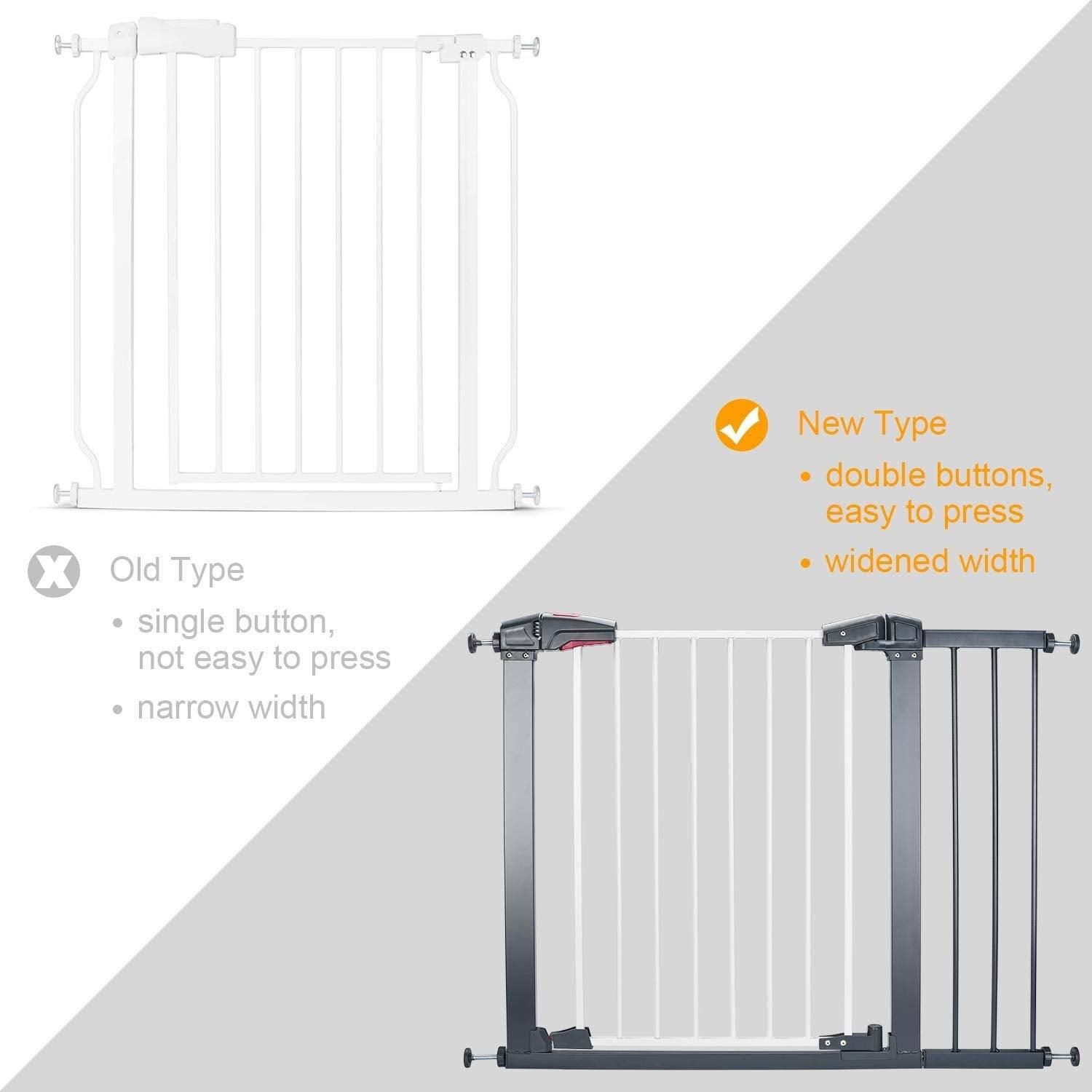 Sturdy Safe Gate With 4 Pressured Adjustment Bolts Dog Indoor Gate,Stair Gate For Pets, 29in To 34in Wide 32in Height - Pampered Pets