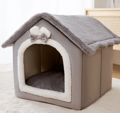 Foldable Dog House Pet Cat Bed Winter Dog Villa Sleep Kennel Removable Nest Warm Enclosed Cave Sofa Pets Supplies - Pampered Pets