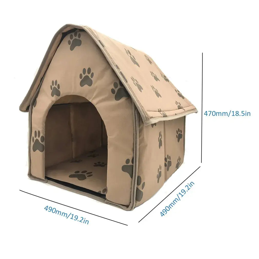 Portable Detachable Small Dog House Latter Cute Paw Print Foldable Dog Cat Sleeping House Washable Soft Pet Nest Fast Delivery - Image #5