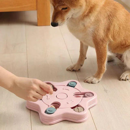 Doggy Educational Toy Food Dropping Ball Food Hiding Toy Cat Dog Relieve Depression Handy Gadget Play by Yourself Training Intelligence Slow Food Plate - Pampered Pets