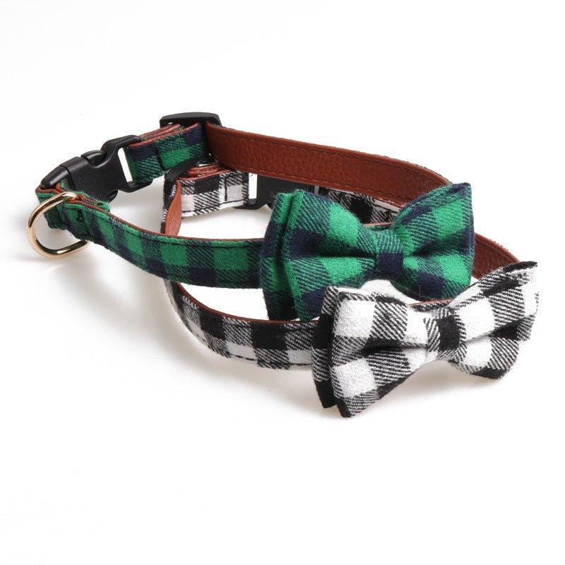 Plaid Bowknot Pet Necklace - Pampered Pets