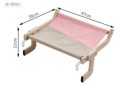 Mewoofun Sturdy Cat Window Perch Wooden Assembly Hanging Bed Cotton Canvas Easy Washable Multi-Ply Plywood Hot Selling Hammock - Pampered Pets