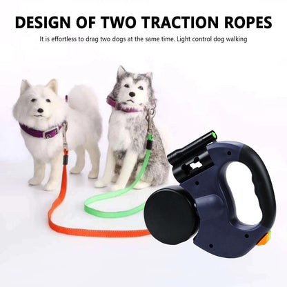 Automatic Dual Retractable Dog Leash - Pampered Pets