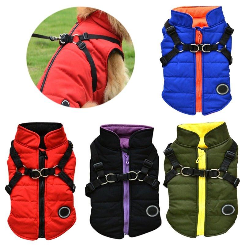 Waterproof Pet Coat With Harness - Pampered Pets