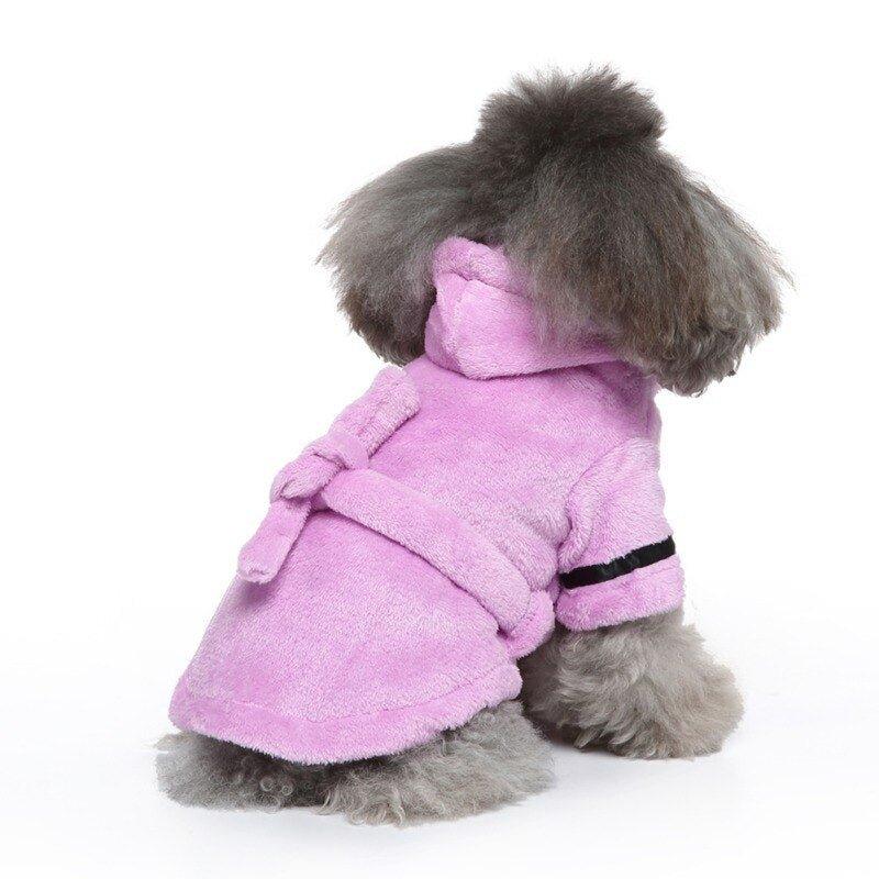 Pet Dog Towel Pajama with Hood Thickened Luxury Soft Cotton Hooded Bathrobe Quick Drying and Super Absorbent Dog Bath Towel - Pampered Pets