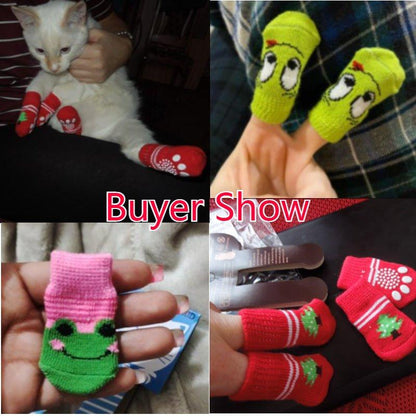 4Pcs Set Knitted Pet Socks - Pampered Pets