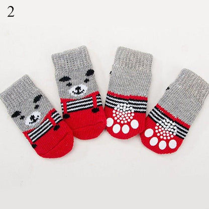 4Pcs Set Knitted Pet Socks - Pampered Pets