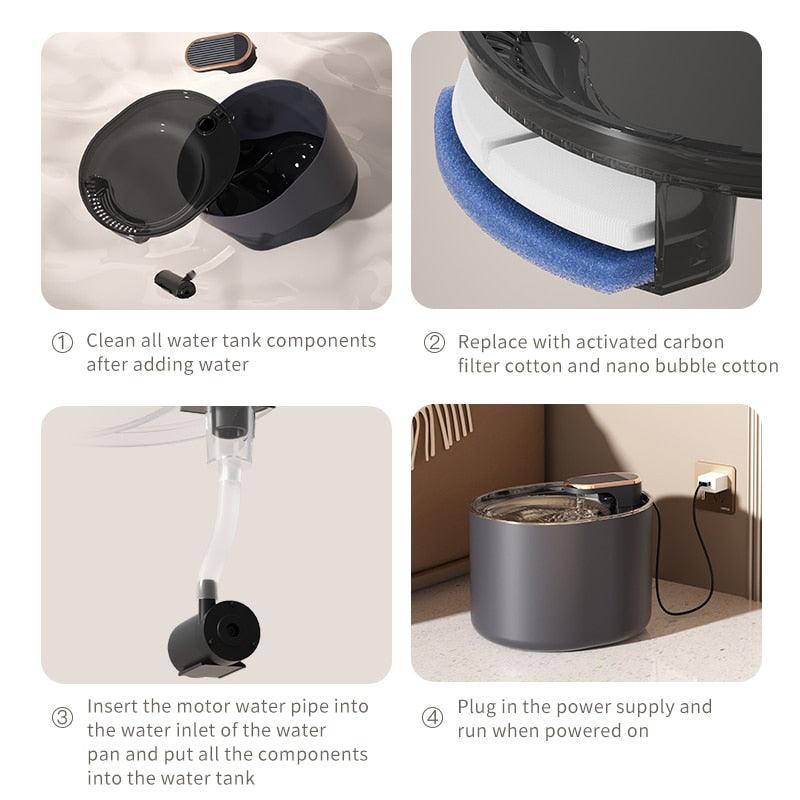 Self-Contained Automatic Pet Water Fountain - Pampered Pets