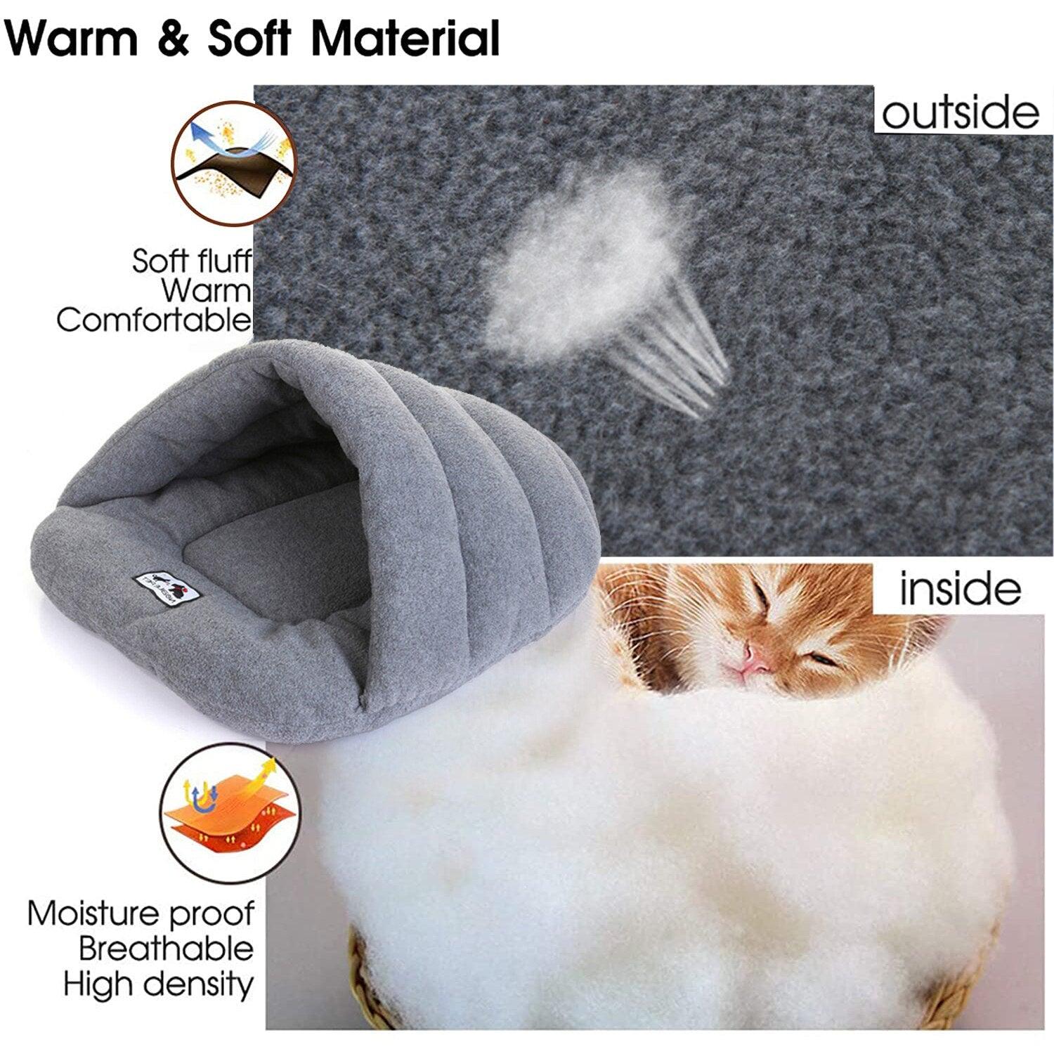 Warm Dog Bed Cave Portable Puppy Kennel Washable Soft Pet Mat Indoor Cat House for Small Medium Dogs Sleeping Bag Pet Supplies - Pampered Pets