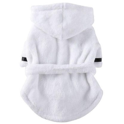 Pet Dog Towel Pajama with Hood Thickened Luxury Soft Cotton Hooded Bathrobe Quick Drying and Super Absorbent Dog Bath Towel - Pampered Pets