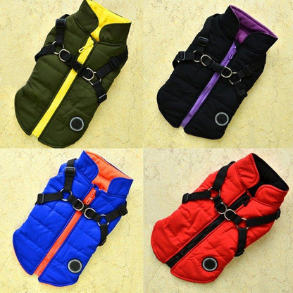 Waterproof Pet Coat With Harness - Pampered Pets