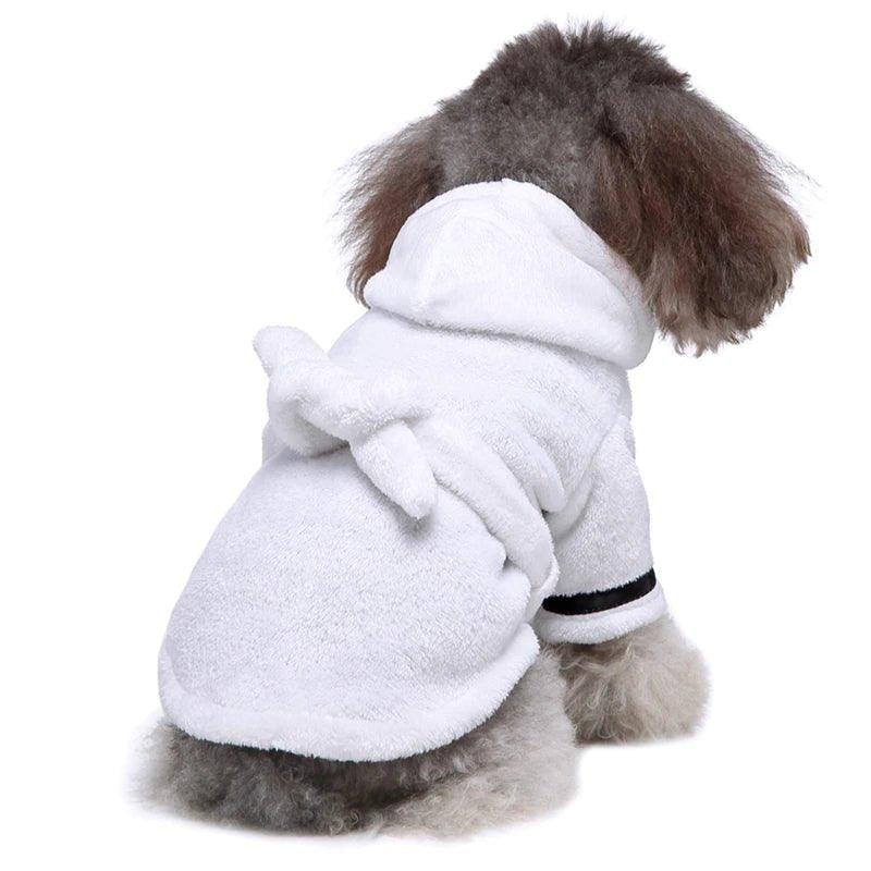 Pet Dog Towel Pajama with Hood Thickened Luxury Soft Cotton Hooded Bathrobe Quick Drying and Super Absorbent Dog Bath Towel - Pampered Pets