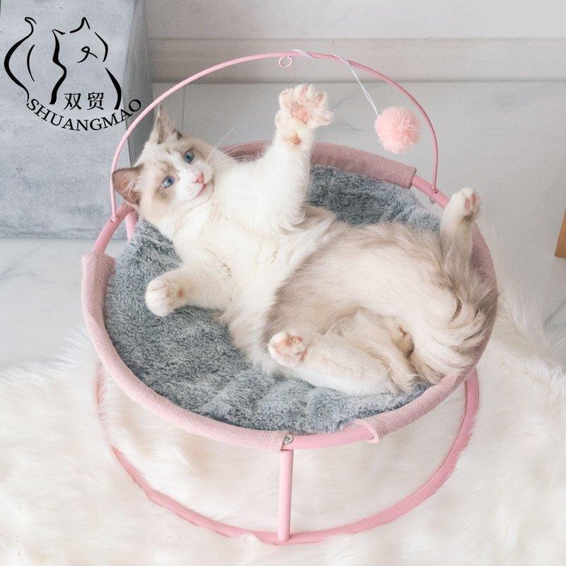 SHUANGMAO Cat Bed House Pet Small Cats Hammock Beds Mat for Kitten Window Lounger Indoor Nest Kennel Sleeping Puppy Cushion - Pampered Pets