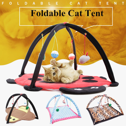 Cat Toys Portable Cat Tent Funny Pet Toys Mobile Activity Pets Play Bed Toys Cat Play Mat Blanket House Foldable Kitten Tents - Pampered Pets