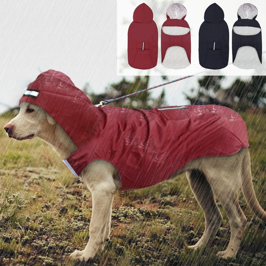 Pet Large Dog Raincoat Waterproof Big Dog Clothes Outdoor Coat Rain Jacket For Golden Retriever Labrador Husky Big Dogs 3XL-5XL - Pampered Pets