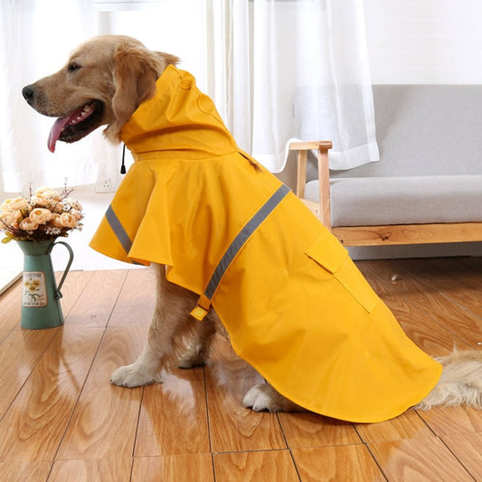Reflective Tape Dog Raincoat Large Pet Coat Pets Clothes Dog Raincoat Teddy Bear Big Dog RainCoat Puppy Raincoat XS-XXXL - Pampered Pets