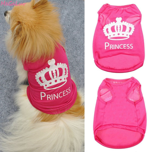 Fashion Pet Dog Cat Cute Princess Polyester T-shirt Clothes Vest Summer Coat Puppy Costumes Pet Dogs T-shirt - Pampered Pets