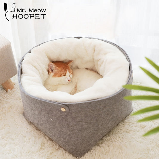 Hoopet Cat Bed Cat House Pet Dog House for Cat Bench for Cats Cotton Pets Products Puppy Soft Comfortable Winter House - Pampered Pets