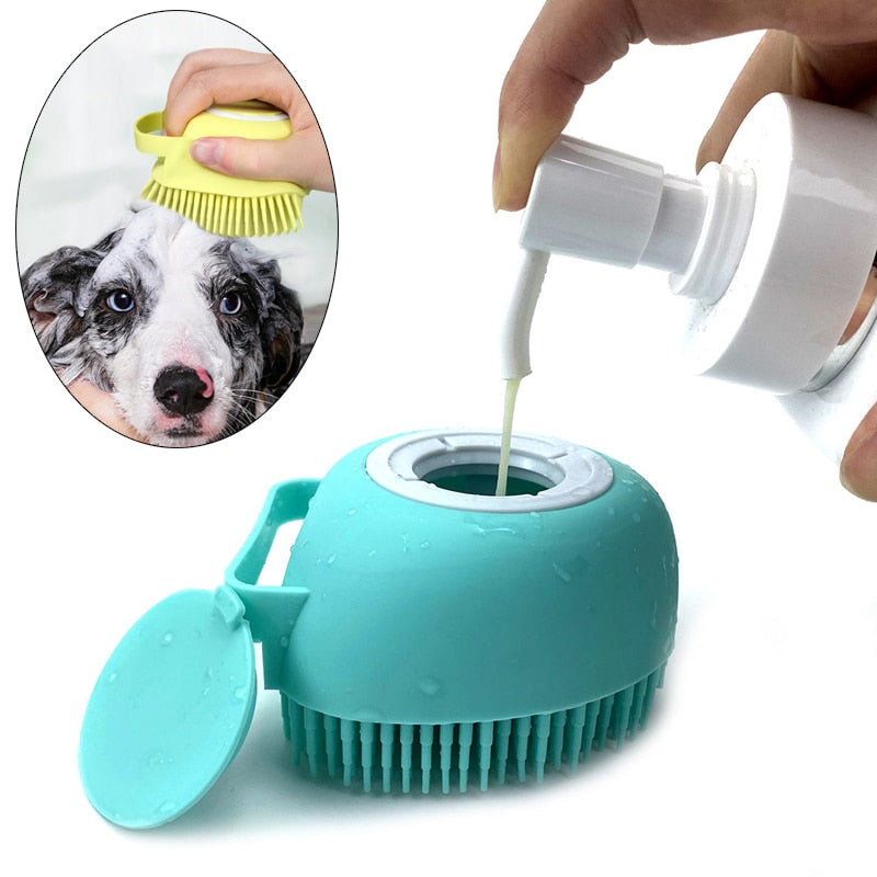 Bathroom Puppy Dog Cat Bath Massage Gloves Brush | Pampered Pets