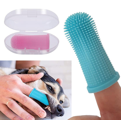 Dog Super Soft Pet Finger Toothbrush Teeth Cleaning Bad Breath Care Nontoxic Silicone Tooth Brush Tool Dog Cat Cleaning Supplies - Pampered Pets