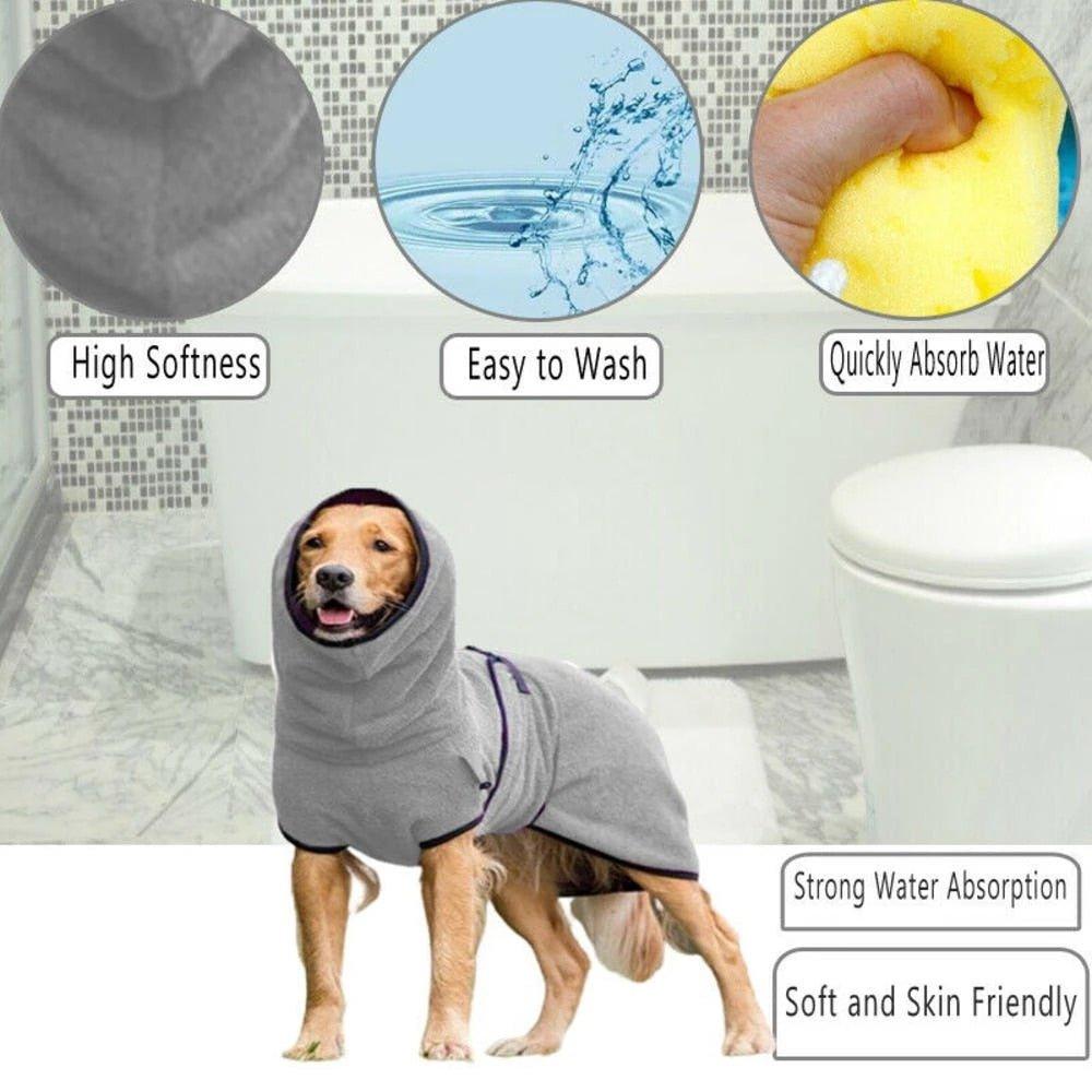 Dog Microfiber Bathrobes - Pampered Pets