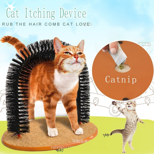 Comfortable Arch Cats Massager Pet Cat Itching Grooming Supplies  Round Fleece Base Kitten Toy Scratching Device Brush for Pets | Pampered Pets