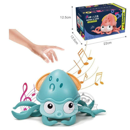 Crawling Crab Baby Toys with Music LED Light Up Musical Toys for Toddler Automatically Avoid Obstacles Interactive Toys for Kids - Pampered Pets