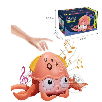 Crawling Crab Baby Toys with Music LED Light Up Musical Toys for Toddler Automatically Avoid Obstacles Interactive Toys for Kids - Pampered Pets