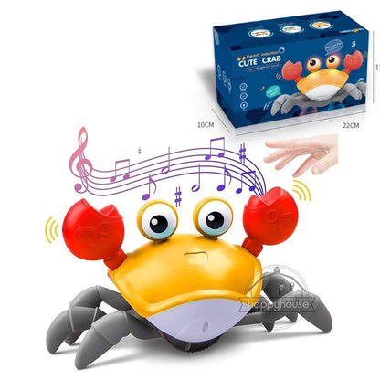 Crawling Crab Baby Toys with Music LED Light Up Musical Toys for Toddler Automatically Avoid Obstacles Interactive Toys for Kids - Pampered Pets