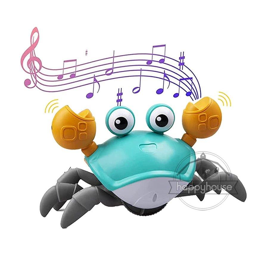 Crawling Crab Baby Toys with Music LED Light Up Musical Toys for Toddler Automatically Avoid Obstacles Interactive Toys for Kids - Pampered Pets