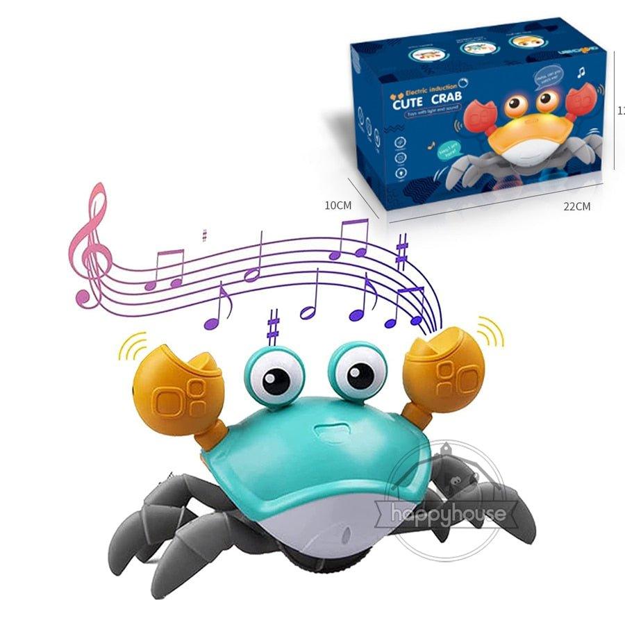 Crawling Crab Baby Toys with Music LED Light Up Musical Toys for Toddler Automatically Avoid Obstacles Interactive Toys for Kids - Pampered Pets