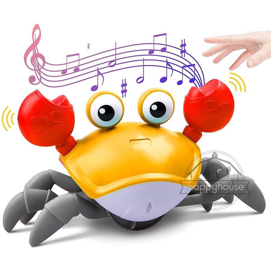 Crawling Crab Baby Toys with Music LED Light Up Musical Toys for Toddler Automatically Avoid Obstacles Interactive Toys for Kids - Pampered Pets